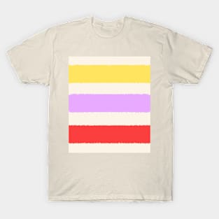 Red, Yellow and Purple Wide Stripes T-Shirt